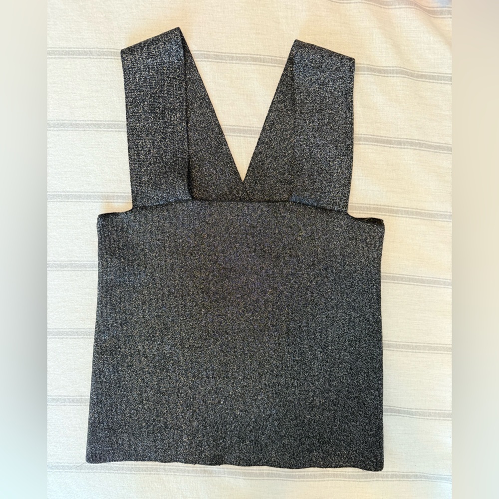 House of Harlow 1960 Shimmering Gray Tank Top - Picture 4 of 6